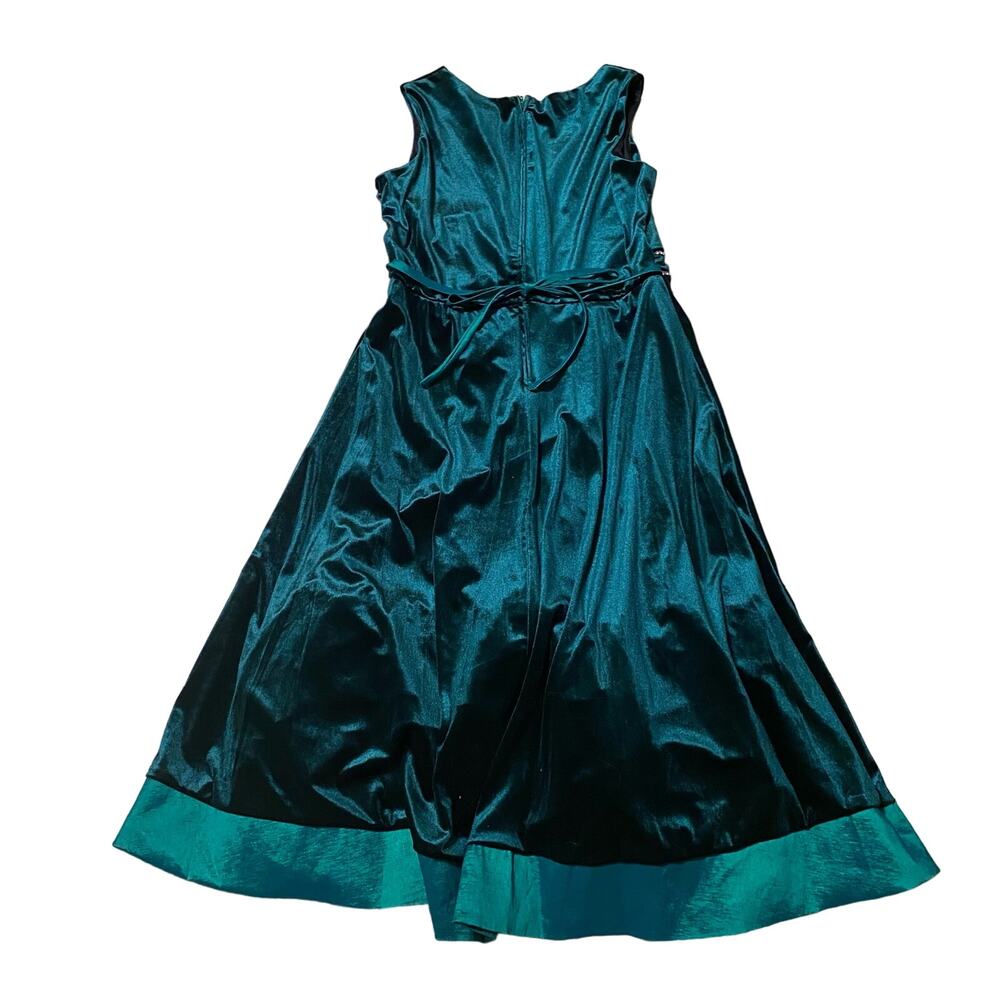 Rare Editions Hunter Green Velvet Sleeveless A-Line Midi Dress Plus sz 16.5 NWTs - Picture 5 of 10